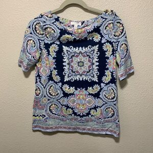Charter Club Petite Women’s Blouse Shirt Size MP Multicolor
